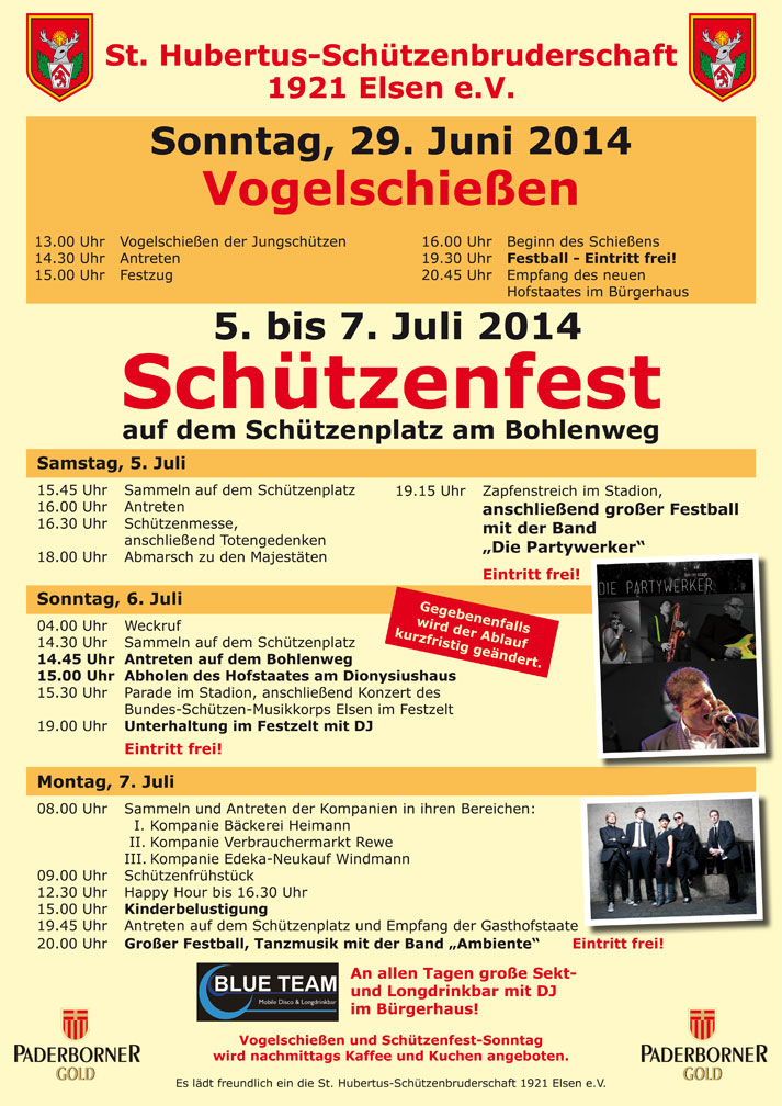 Vorstand Erste Kompanie St. Hubertus Schuetzenbruderschaft 1921 Elsen e.V.