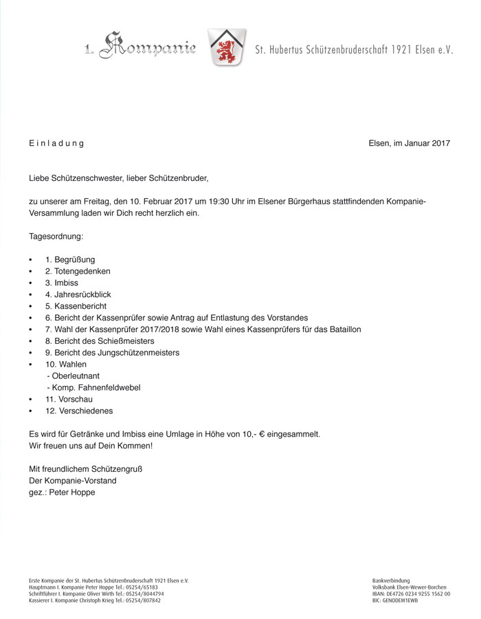 Kompanieversammlung 2017